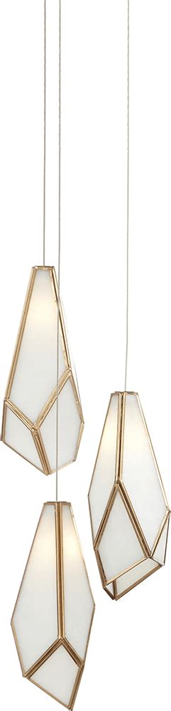 Currey And Company 9000 1034 Glace Contemporary White Antique Brass Silver Multi Pendant Light