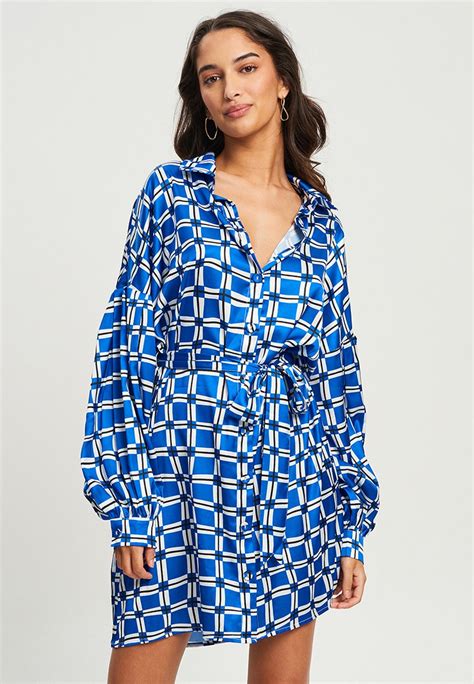 SÁvel Sienna Shirt Dress Cobalt Blue Tileblue Zalandode