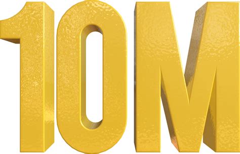 Number Million Yellow Metal Paint D Render Png