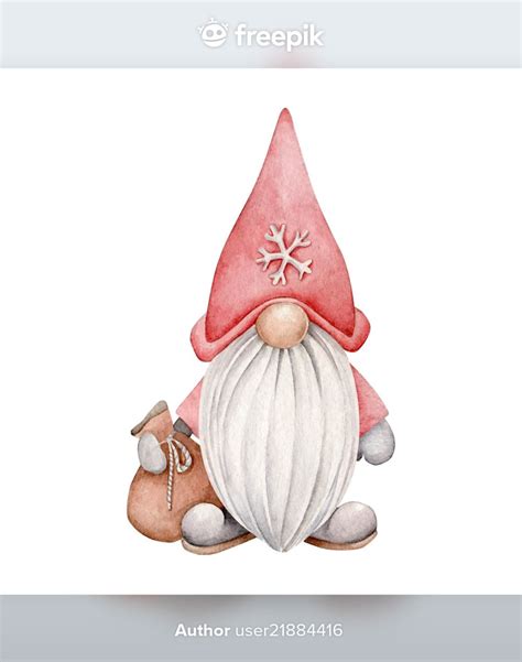 Premium Vector Watercolor Cartoon Santa Christmas Gnome Christmas