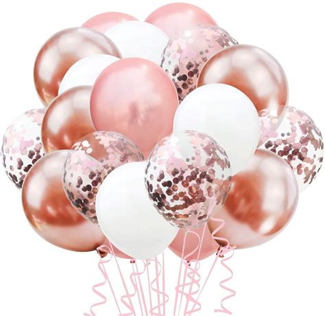 Buy Rose Gold Party Balloons 30pcs Confetti Latex Balloons White Party