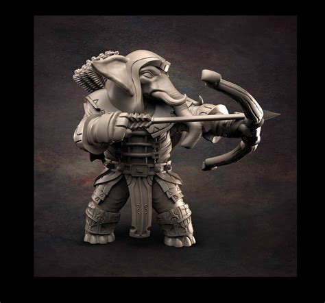 Loxodon Ranger Miniature D&D Dnd RPG Resin Mini Pathfinder - Etsy