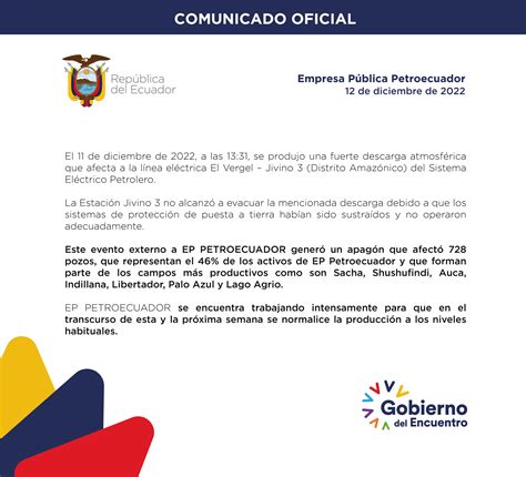 Comunicado Oficial Ep Petroecuador