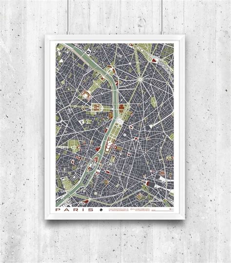 Paris Plan Miasta Plakat X Cm Pakamera Pl