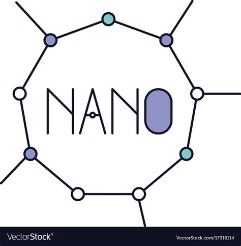 Nano Molecular Structure Icon In Color Section Vector Image