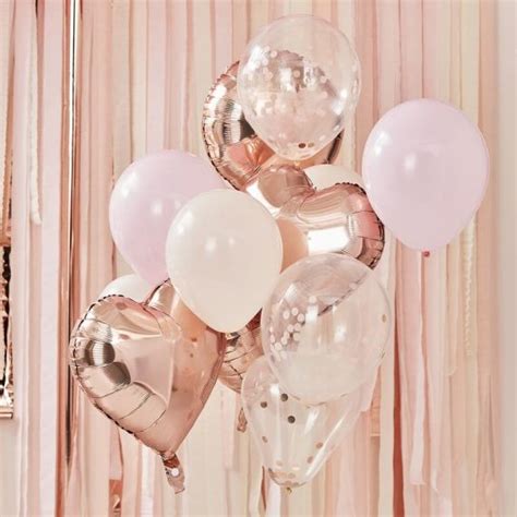 Bouquet De Ballons Confettis Rose Gold Modern Confetti