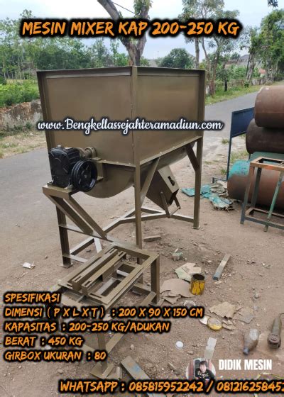 Mesin Mixer Pakan Ternak Kap 200 250 Kg Adukan Girbox Ukuran 80 Tanpa