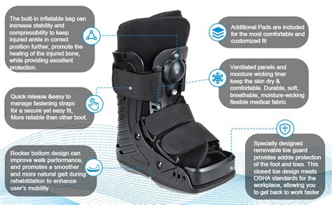 Neenca Medical Inflatable Walking Boot Air Cam Walker Fracture Boot