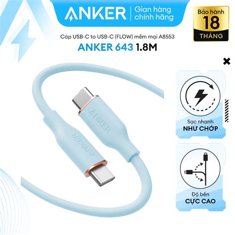 Cáp Sạc ANKER Powerline III Flow USB C To USB C Dài 1 8M A8553