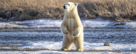 In a breathtaking spectacle of nature's artistry, a young polar bear