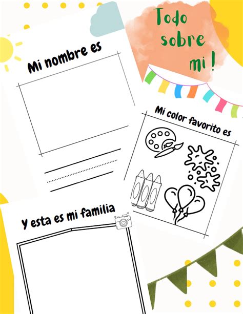 Todo Sobre Mi All About Me Worksheet With Spanish Vocabulary