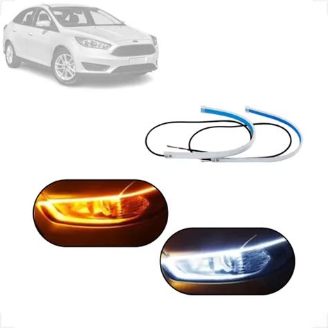 Kit Fitas Led Drl Farol Seta 12v 60cm Focus 2019 2020 2021