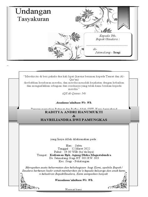Undangan tasyakuran | PDF