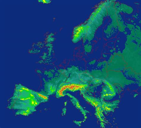 Europe if sea level rises 100 meters - Maps on the Web