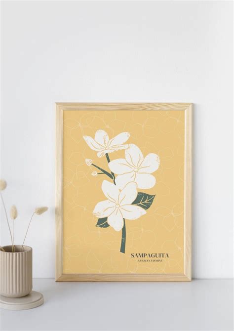 philippine flower series sampaguita white flower printable wall art