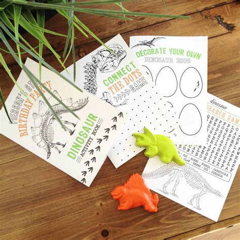 Dinosaur Birthday Party Printable Activity Coloring Book