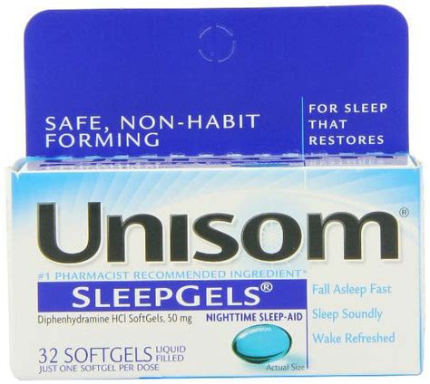 Unisom Sleepgels Nighttime Sleep Aid 32 Softgels Pack Of 2