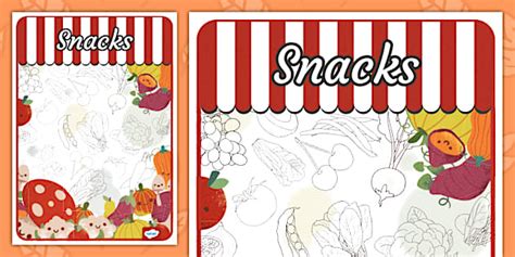 Autumn Market Themed Snacks Display Poster Teacher Made