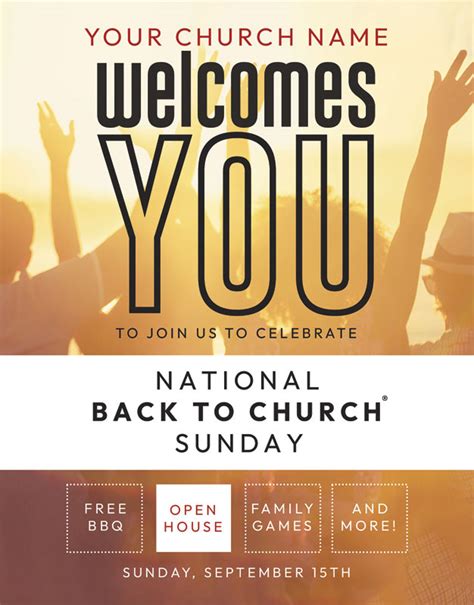 Back To Church Welcomes You Orange InviteCard Church Invitations