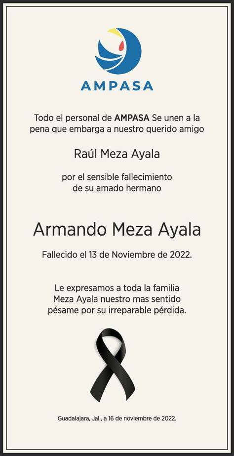 Armando Meza Ayala Obituario Esquela