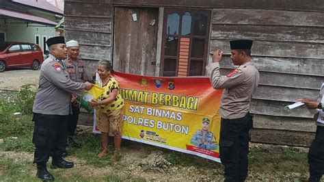 Polres Buton Salurkan Sembako Gratis Ke Warga Takimpo Telisik Id