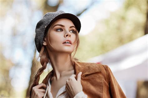 540120 Depth Of Field Woman Hat Blonde Girl Russian Braid Model