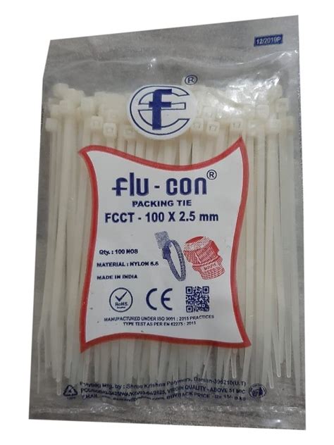 Natural White Nylon Cable Tie Packaging Size Pcs Size X