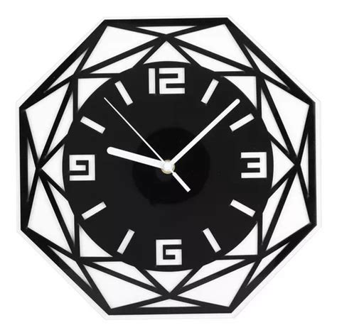 Reloj De Pared Hueco Acr Lico Espejo Forma Geom Trica Pr Cuotas