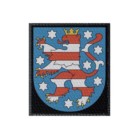 Wappen Thüringen 50x58mm Schwarz Klett Patch