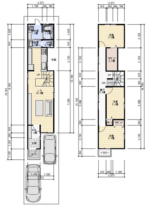 狭小間口の敷地に建つロフト収納のある間取り 理想の間取り シンプルな間取り 間取り 30坪 間取り