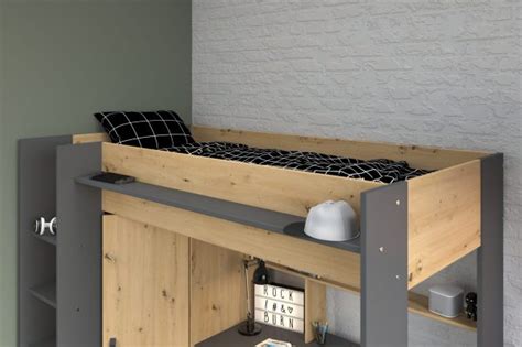 Loftseng Med Skrivebord Og Garderobe Smart L Sning