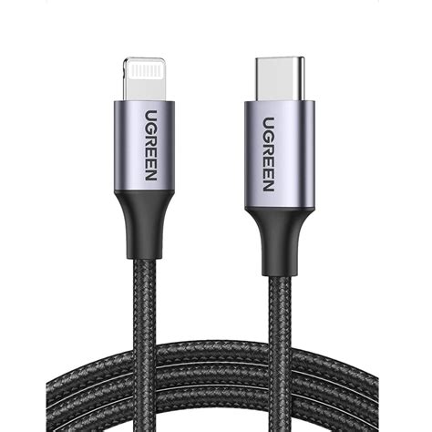 Ugreen Usb C Lightning Cable Mfi Certified Strong Nylon Braided Cable 2 Meters