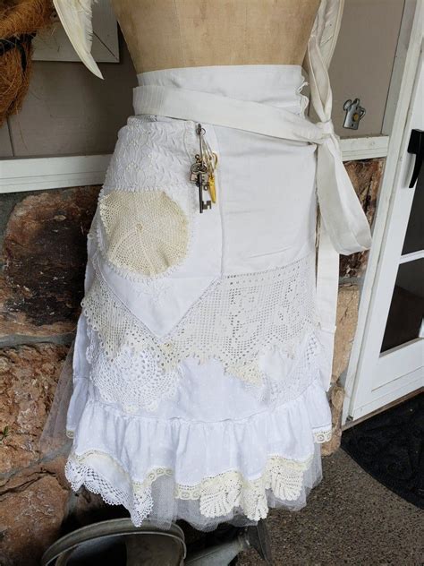 Womens Aprons Wedding White Lace Aprons Shabby Chic Etsy Lace