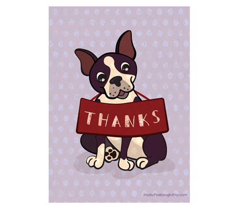 Boston Terrier Thank You Notes Set Of 6 Or 10 Etsy Canada