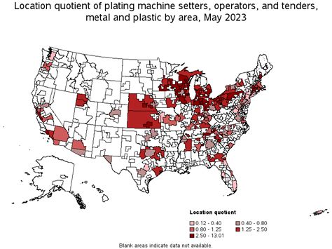 Map Of Location Quotient Of Plating Machine Setters Operators And