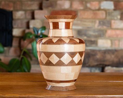 Indian Design Inspired Segmented Vase Etsy Purple Heart Wood Vase