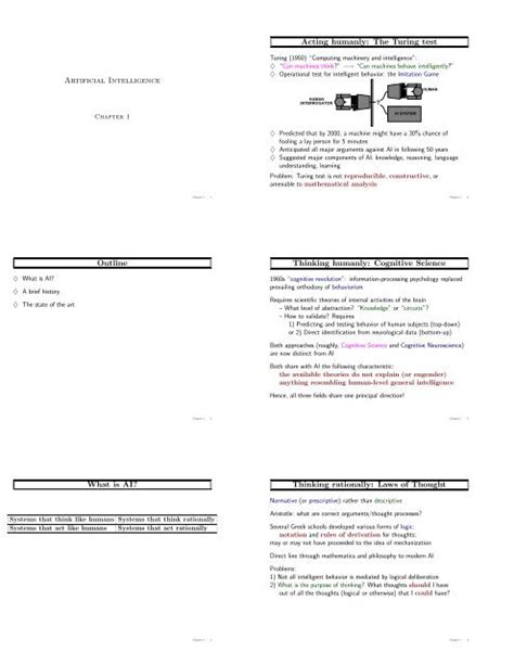 Chapter 1 Artificial Intelligence A Modern Approach