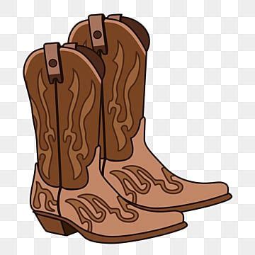 Moda Marrón Botas De Vaquero Clipart PNG dibujos Imágenes Prediseñadas