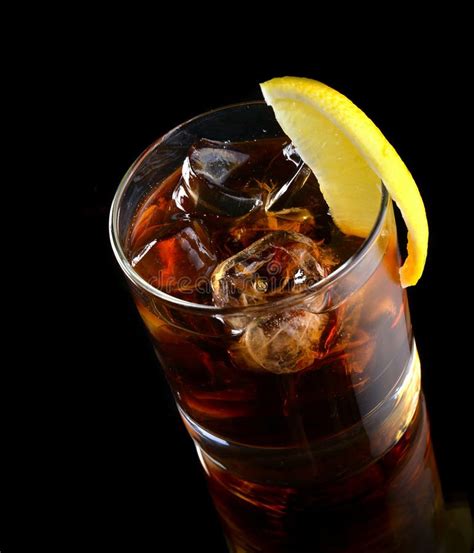 Cocktail With Ice Cola Whiskey Stock Image Image Of Brown Black