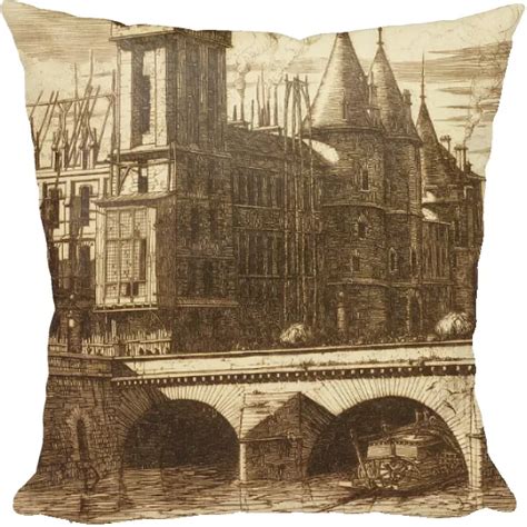 Cushion Of The Clock Tower Paris Creator Charles Meryon