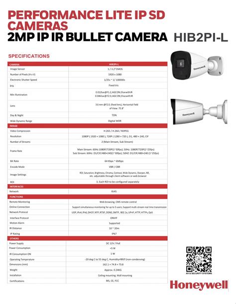 Honeywell Hib Pi L Ip Bullet Camera Bullet Camera Cmos Sensor