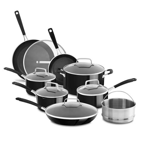 KitchenAid Nonstick 14-Piece Cookware Set, Black - Walmart.com ...