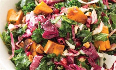 Kale Salad With Sweet Potatoes And Pomegranate Vinaigrette Brenda Gantt