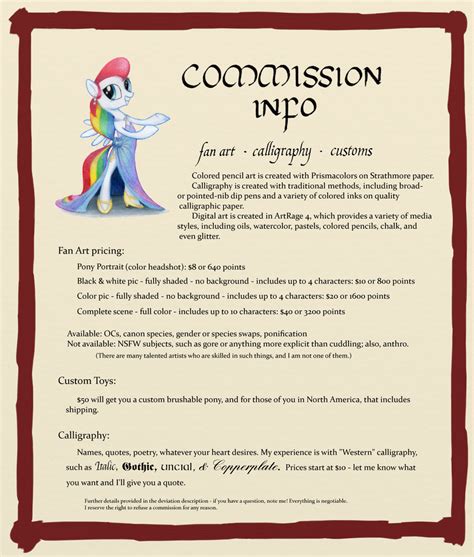 Commission Information By Syncallio On Deviantart