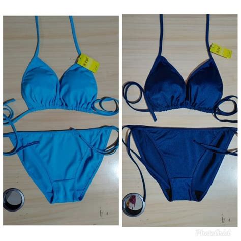 Jual Baikini Bikini Pantai 2 Piece Triangle Tanpa Kawat Panty Ikat