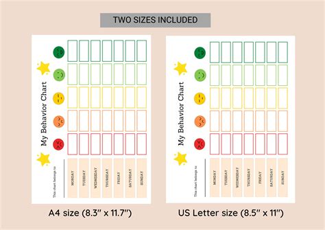 Printable Emotion Scale Behavior Chart Colourful Kids - Etsy