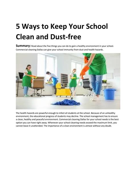 5 Ways To Keep Your School Clean And Dust Free By Ikatejone Issuu