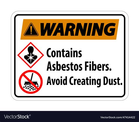 Warning Label Contains Asbestos Fibersavoid Vector Image