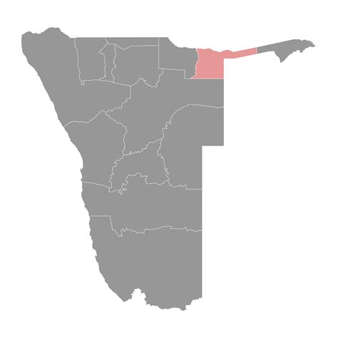 Kavango East Region Map Administrative Division Of Namibia Vector