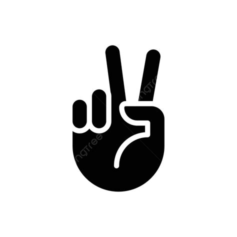 Peace Sign Black Glyph Icon Win Glyph Emoji Vector, Win, Glyph, Emoji ...